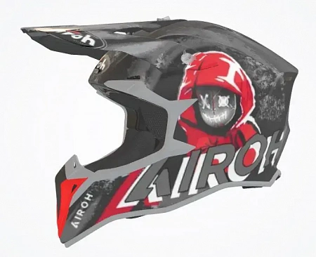 Кроссовый шлем AIROH Wraap Alien Red Matt