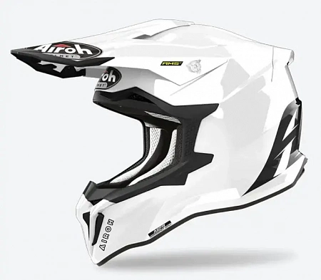 Кроссовый шлем AIROH Strycker Color, White Glossy