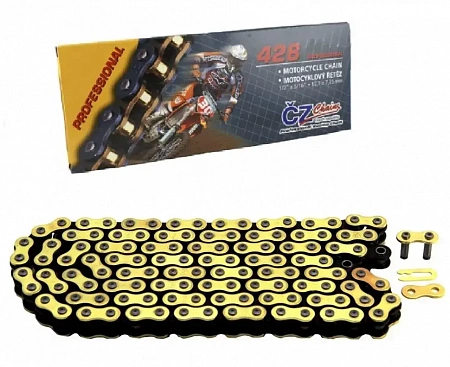 Цепь приводная для мотоцикла CZ Chains 428 MX Gold - 110 Цепь приводная для мотоцикла CZ Chains 428 MX Gold - 110