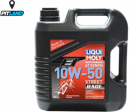 Синтетическое моторное масло Liqui Moly Motorbike 4T Synth Street Race 10W-50 SN MA2 (4л) Синтетическое моторное масло Liqui Moly Motorbike 4T Synth Street Race 10W-50 SN MA2 (4л)